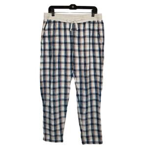 Carbon 2 Cobalt Mens 100% Cotton Plaid Flannel Pajama Bottoms Lounge Pants Large